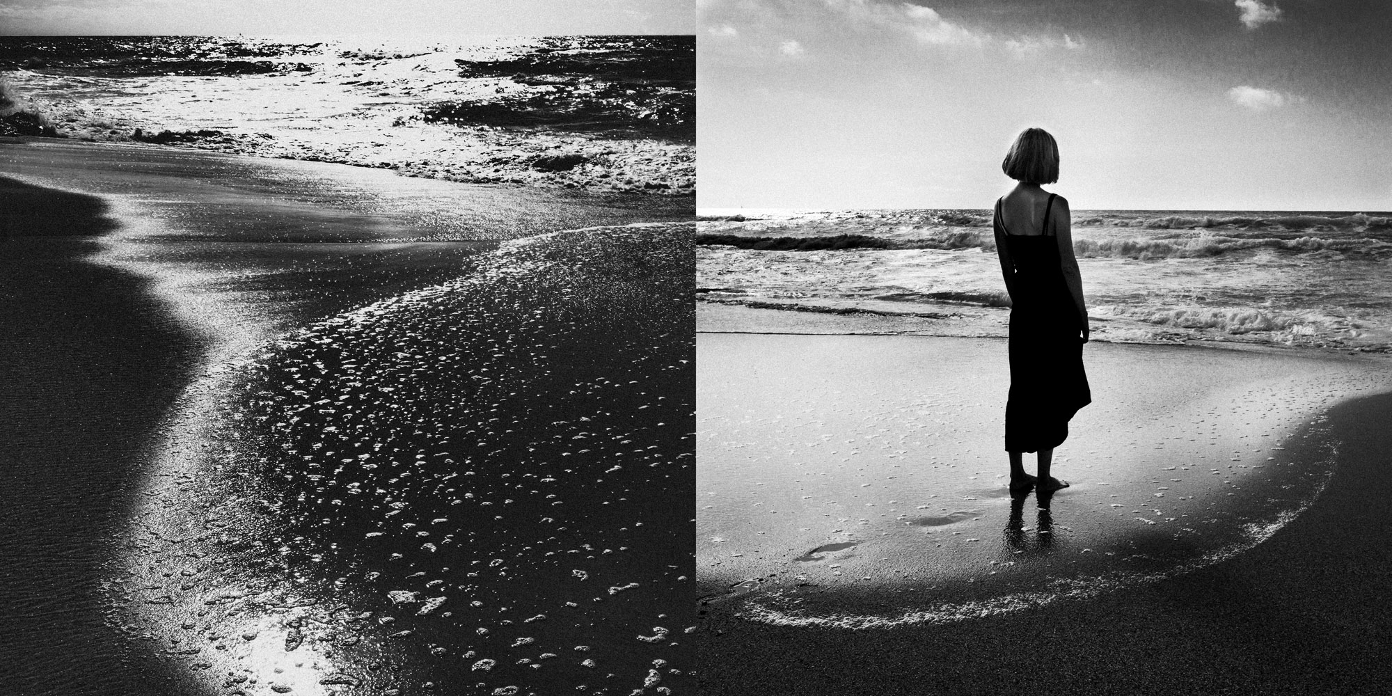 paysage de Mer en noir et blanc