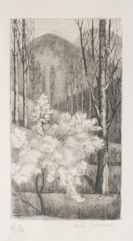 edmee pauline delebecque, lithographie numéroté, des alentours de Dieulefit