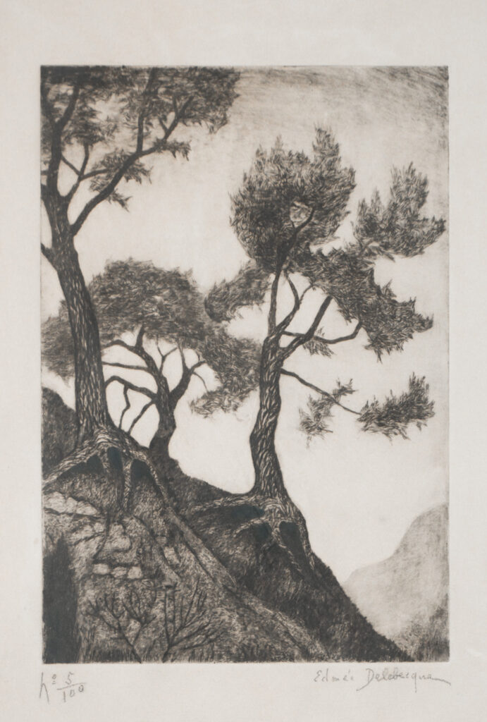 edmee pauline delebecque, lithographie numéroté des alentours de Dieulefit