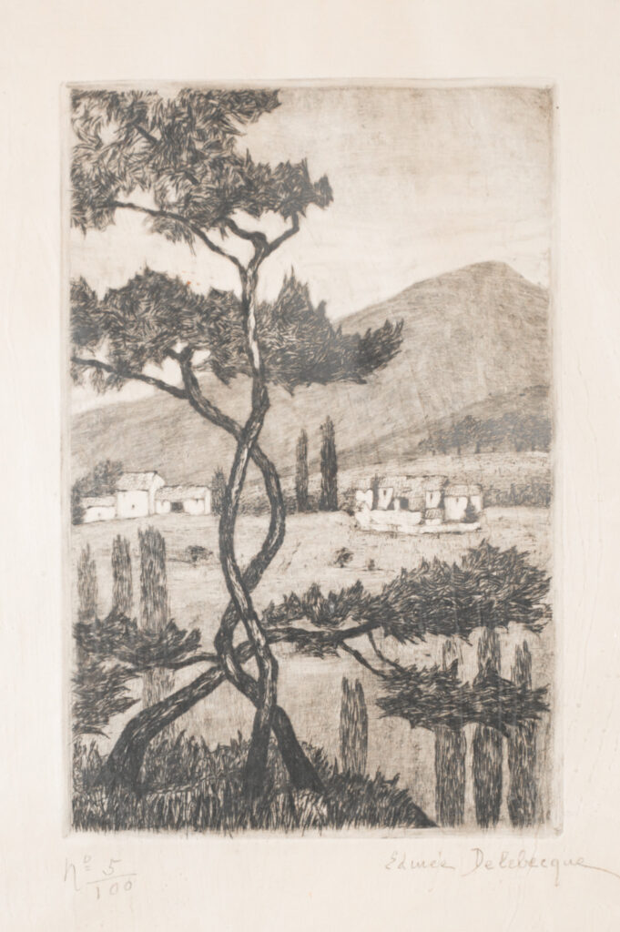edmee pauline delebecque, lithographie numéroté des alentours de Dieulefit
