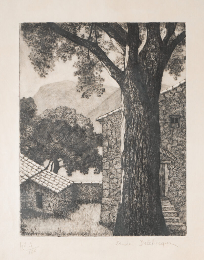 edmee pauline delebecque, lithographie numéroté des alentours de Dieulefit