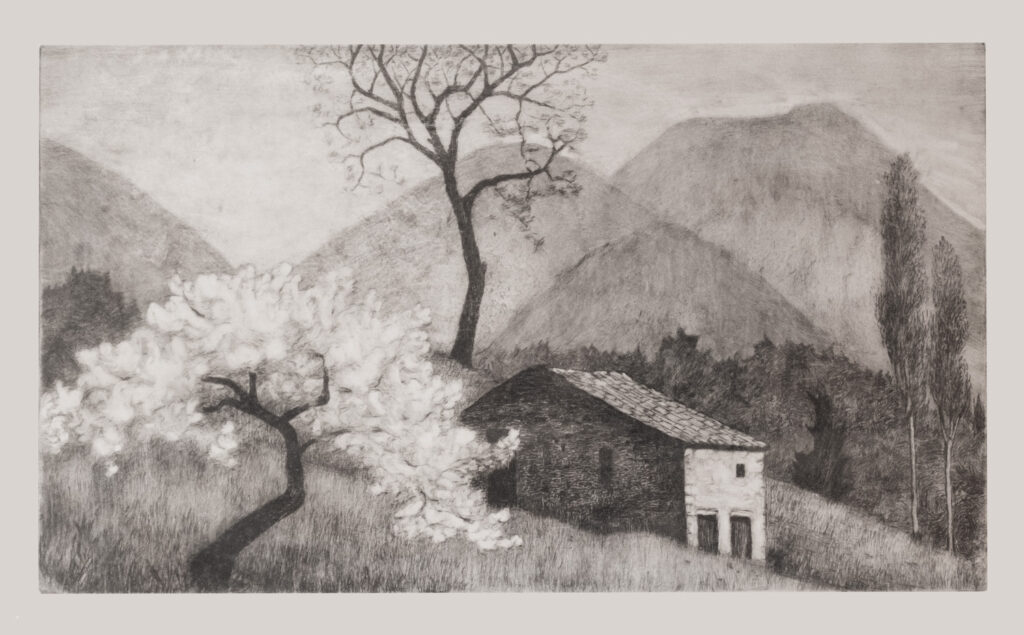 edmee pauline delebecque, lithographie numéroté des alentours de Dieulefit