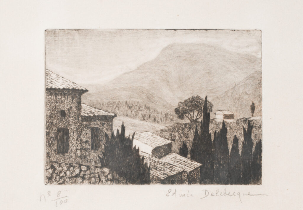 edmee pauline delebecque, lithographie numéroté des alentours de Dieulefit