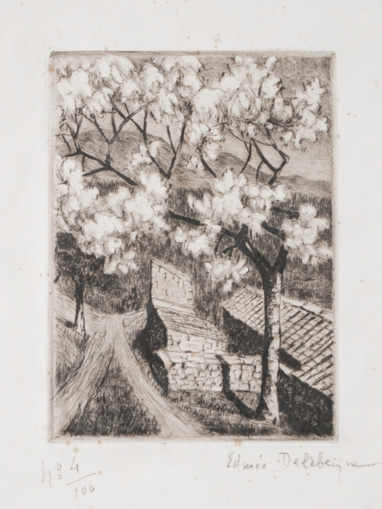 edmee pauline delebecque, lithographie numéroté des alentours de Dieulefit