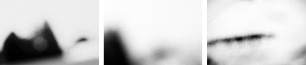 Photographies en triptyque, d'un paysage abstrait en noir et blanc, réalisé à Bidart au pays basque